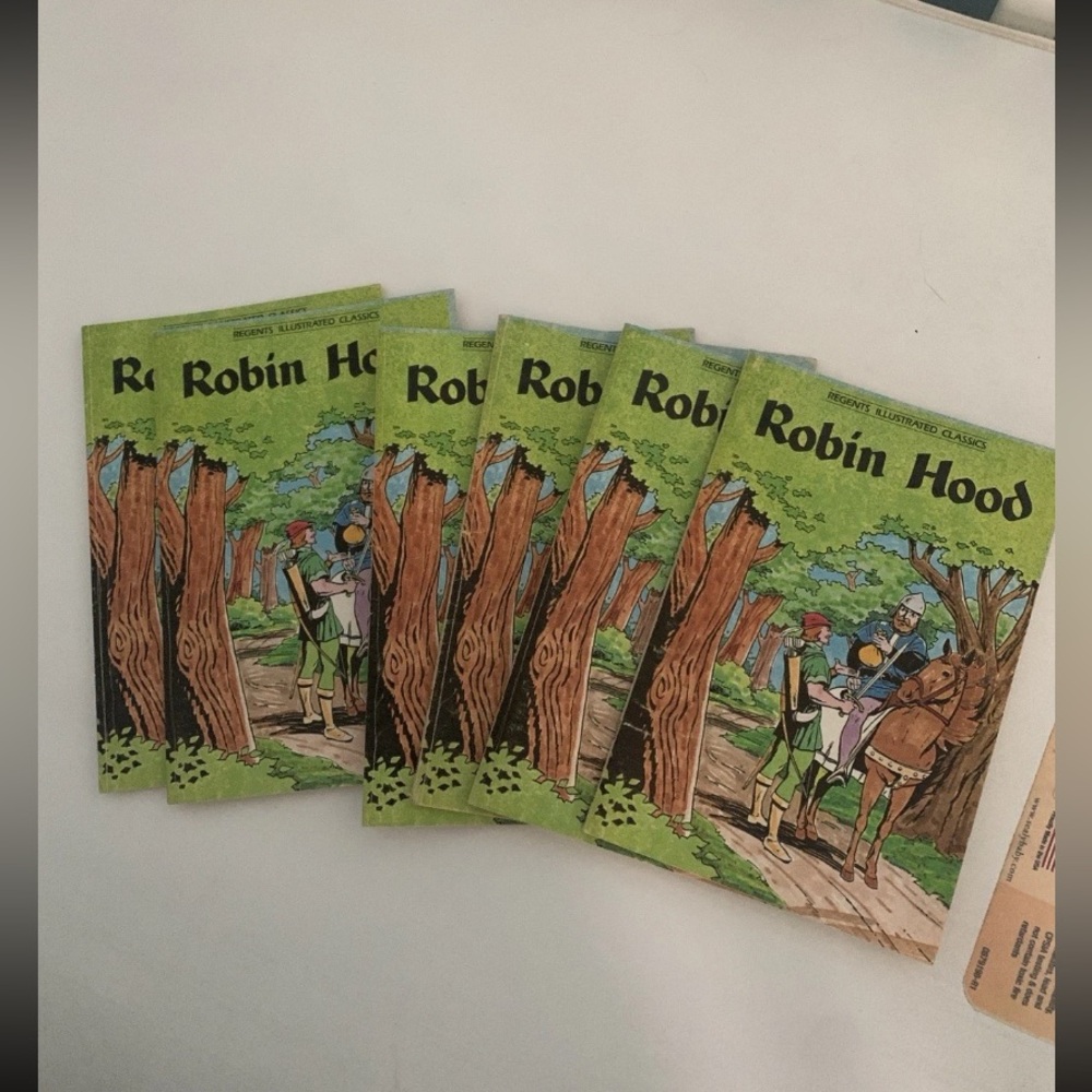 4/$10 - 6 Vintage Robin Hood Book Regents Illustrated Classics